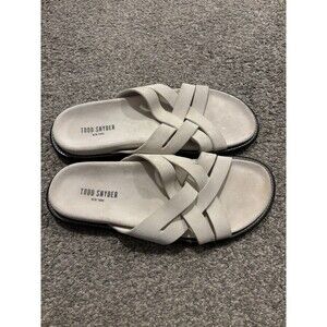 Todd Snyder Nomad Sandals Suede Leather Thin Straps Crossover Ecru Size 12 EU 45